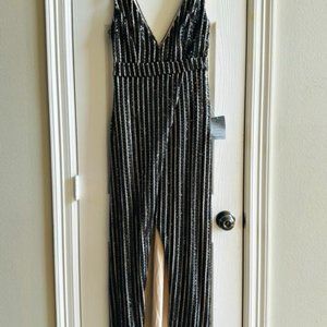 Gorgeous Sexy Nude and Black Sequin Dress